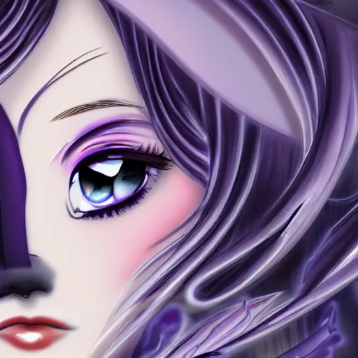 Image similar to elegant chinese princess, purple eyes, anime style