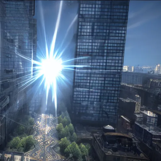 Image similar to Michael Jackson as spiderman, light reflection through buildings, 4K Unreal Engine Unity style