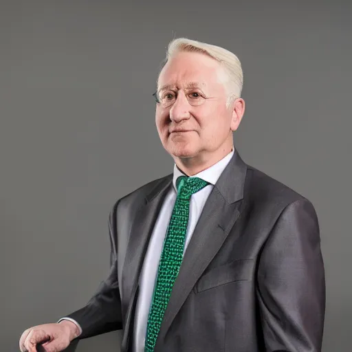 Image similar to augustus aloysius corporate portrait, senior sales marketing acquisitions ceo executive vp, purple green color scheme, professional studio lighting, hyperreal detailed lifelike facial features, corporate portraiture photographed by david lynch