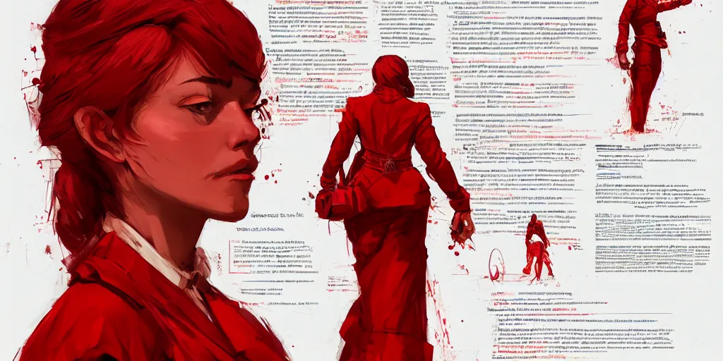 Image similar to lady in red, character sheet, concept design, contrast, kim jung gi, greg rutkowski, zabrocki, karlkka, jayison devadas, trending on artstation, 8 k, ultra wide angle, pincushion lens effect