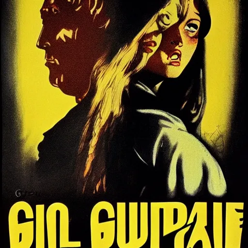 Image similar to 1 9 7 0 s italian horror film poster, giallo film poster art, euro horror, 1 9 7 3, supernatural horror poster
