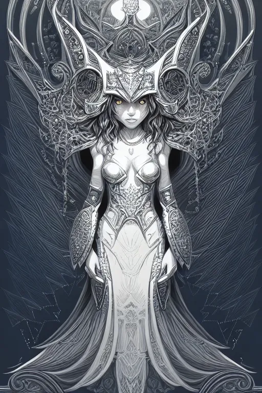 Image similar to freya in silver and white, beautiful detailed pixelart by albertov, intricate details, beautiful, dithered gradients, volumetric lighting, cgsociety, artstation, smooth, sharp focus, 2 d illustration, amazing art by dan mumford