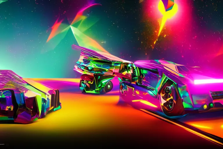 Prompt: lisa frank daft punk octane render 4k trending on flickr