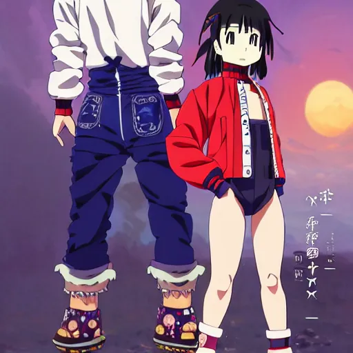 Image similar to a beautiful mayan anime boy gravure model, wearing oversized native designer bomber jacket and leotard with overalls, bulky poofy bomber jacket with mesoamerican patterns, mesoamerican native street fashion, gapmoe yandere grimdark, trending on pixiv fanbox, painted by greg rutkowski makoto shinkai takashi takeuchi studio ghibli, akihiko yoshida