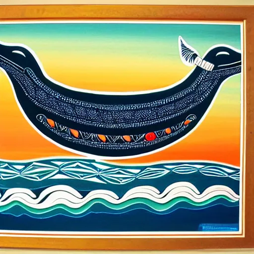 Image similar to whale in style of haida gwaii, pacific northwest coast, native american art, clean