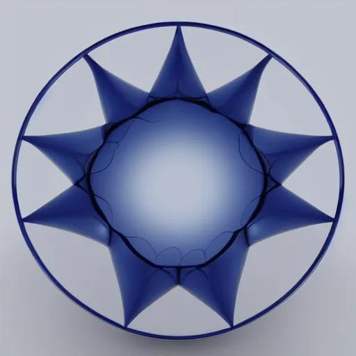 Prompt: dark blue ceramic star shape, 3 d render