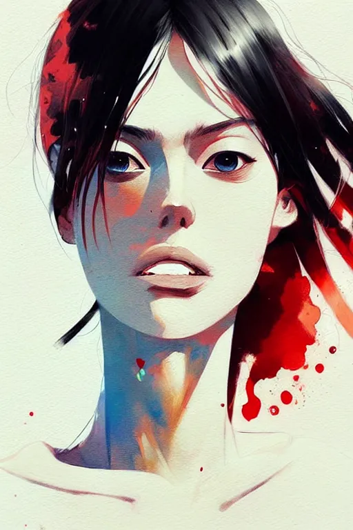 Image similar to a ultradetailed beautiful painting of a stylish woman with a white tank top, by conrad roset, greg rutkowski and makoto shinkai trending on artstation