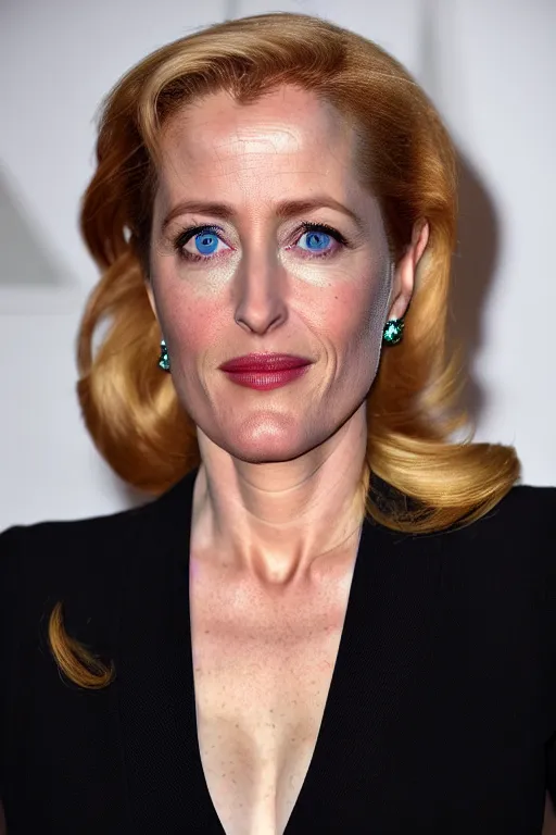 Image similar to gillian anderson as a grey alien