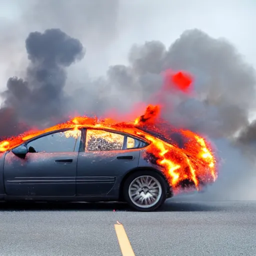 Image similar to photograph of a car right as it explodes, 1,000,000fps camera, 4k