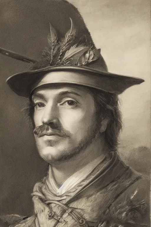 Prompt: a portrait of a Scottish laird wearing a balmoral hat, art