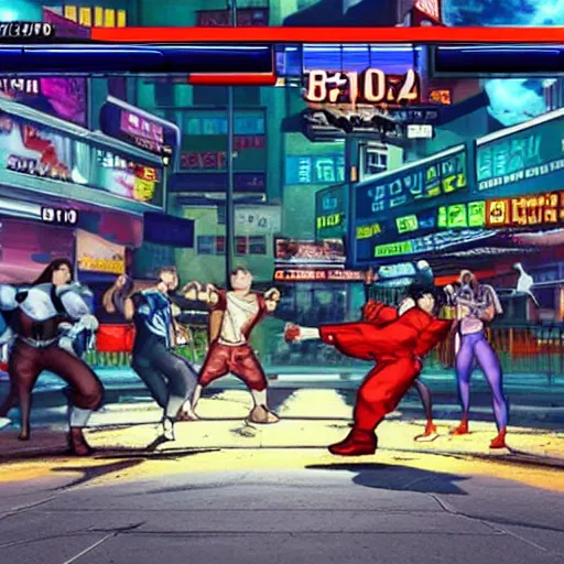 Prompt: seoul street in fighting game
