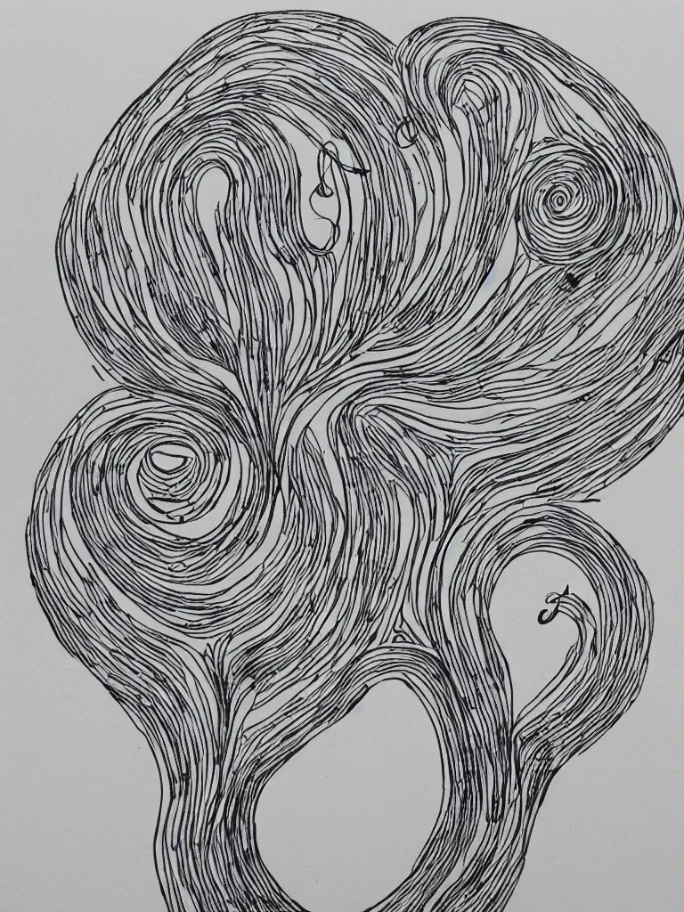 Prompt: single line drawing, acorn turns into a tree in shape of treble clef, two half bed one with bursts of color, trending on art station, continuous line drawing