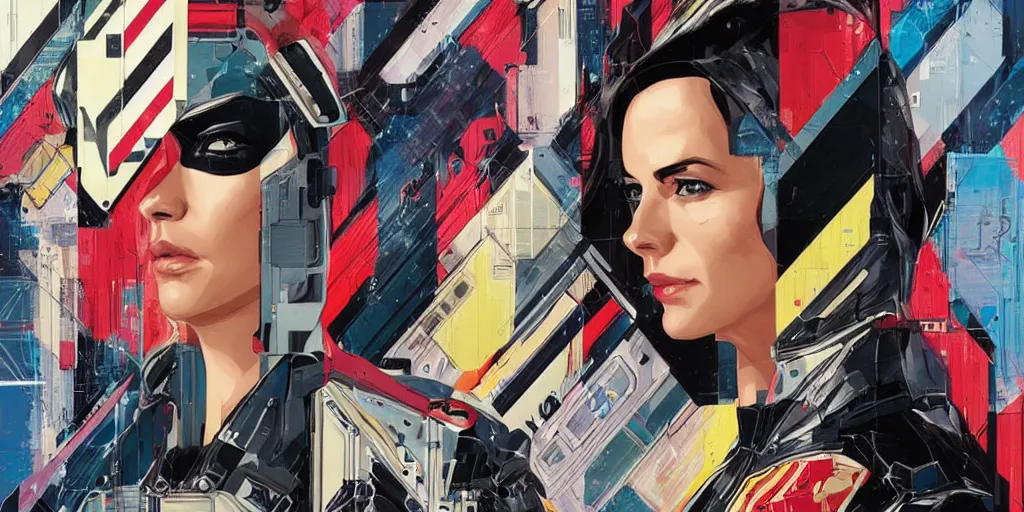 Image similar to a portrait of a single female android, by MARVEL comics and Sandra Chevrier