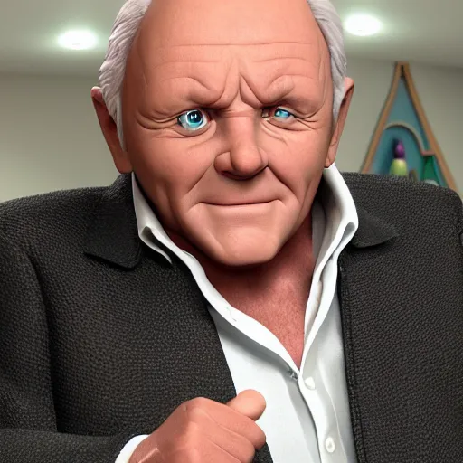 Image similar to anthony hopkins as a pixar disney character from up ( 2 0 0 9 ), unreal engine, octane render, 3 d render, photorealistic