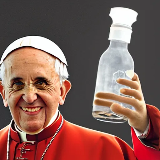 Prompt: the pope dressed as a samurai drinking a bottle of water in a circus, hyper realistic, maximum detail, 8 k render