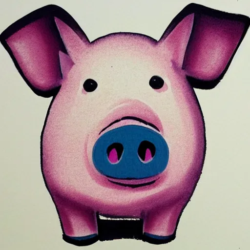 Image similar to cute pig, minimalism