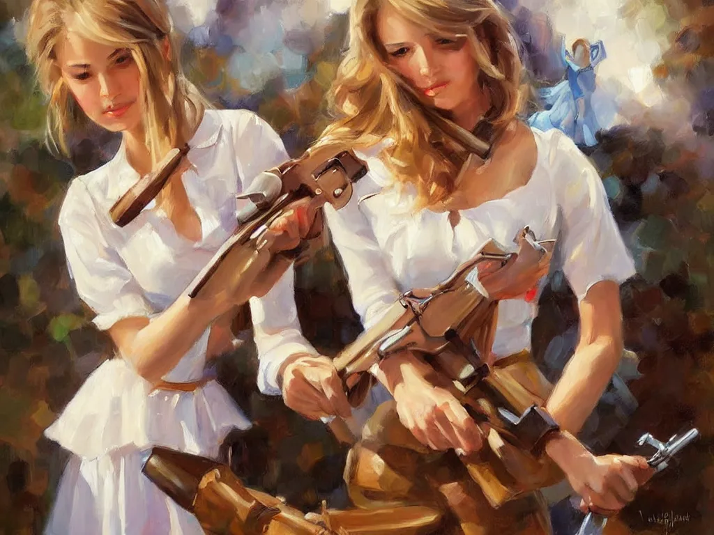 Prompt: lock and load, painting by Vladimir Volegov