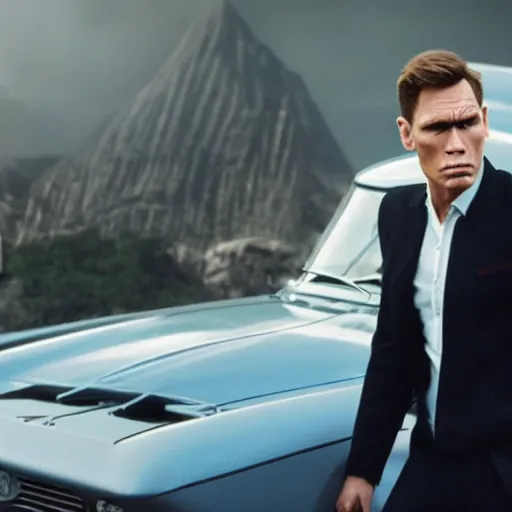 Image similar to Live Action Still of Jerma985 in James Bond, real life, hyperrealistic, ultra realistic, realistic, highly detailed, epic, HD quality, 8k resolution, body and headshot, film still