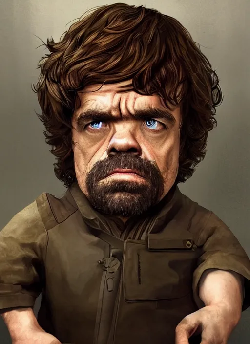 Image similar to peter dinklage in gta v, cover art by stephen bliss, artstation