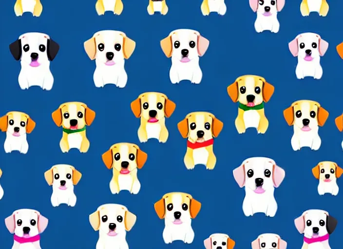 Image similar to cute cartoon dogs white background, realistic, detailed