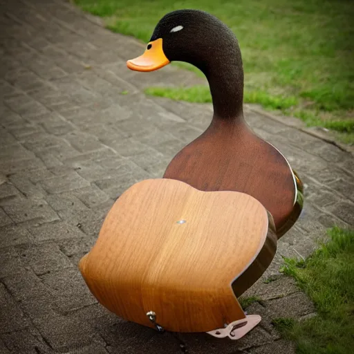 Image similar to duck playing the guitar