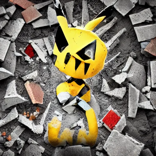 Prompt: Mimikyu pokemon Pompeii mosaic, color, broken, cinematic, render, 4k