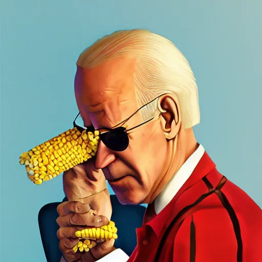 Prompt: joe biden fights corn pop, artstation, award - winning, art contest,