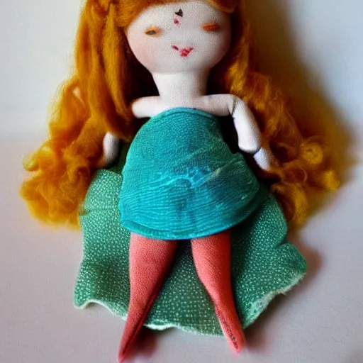 Prompt: vintage childrens mermaid doll