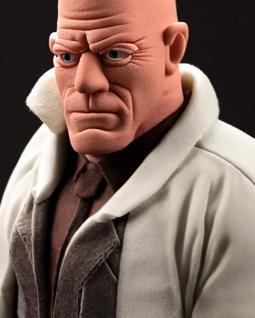 Image similar to dean norris breaking bad as a muppet. highly detailed felt. hyper real photo. 4 k.