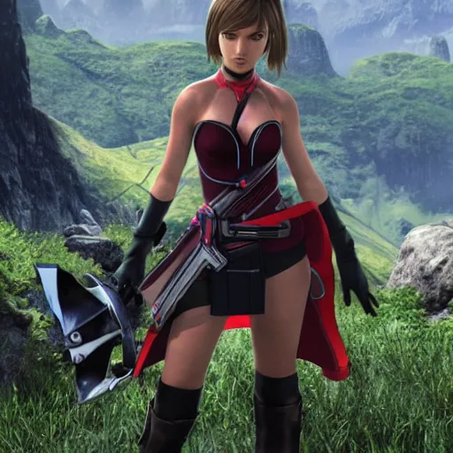Prompt: natalie portman in xenoblade chronicles, character render, full body shot, highly detailed, in game render