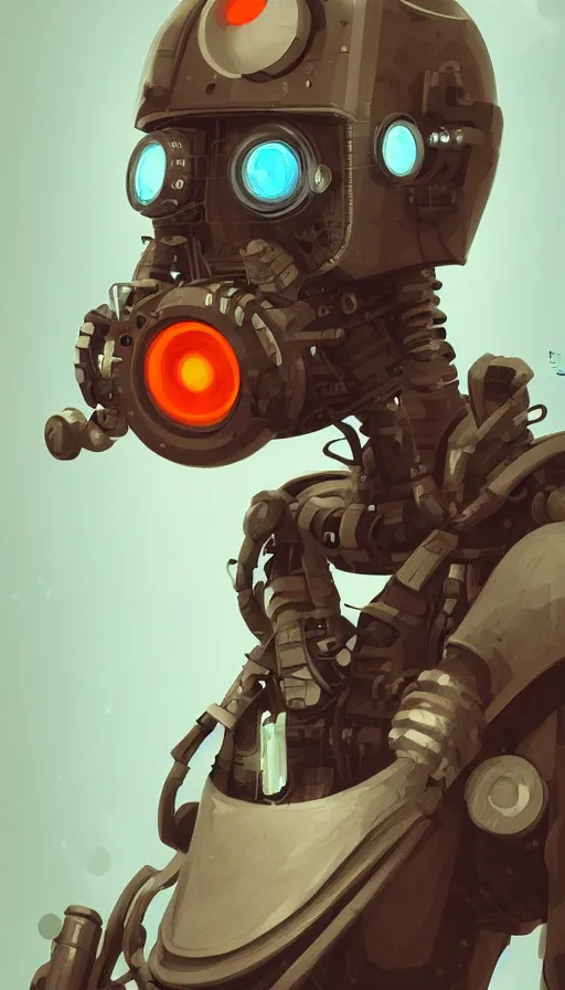 Prompt: a dieselpunk robot, portrait, humanoid, sharp focus, james gilleard, cinematic, game art, extremely detailed digital painting