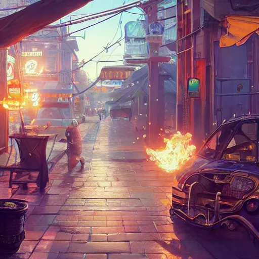 Image similar to highly detailed 🍜, in gta v, stephen bliss, unreal engine, fantasy art by greg rutkowski, loish, rhads, ferdinand knab, makoto shinkai and lois van baarle, ilya kuvshinov, rossdraws, tom bagshaw, global illumination, radiant light, detailed and intricate environment