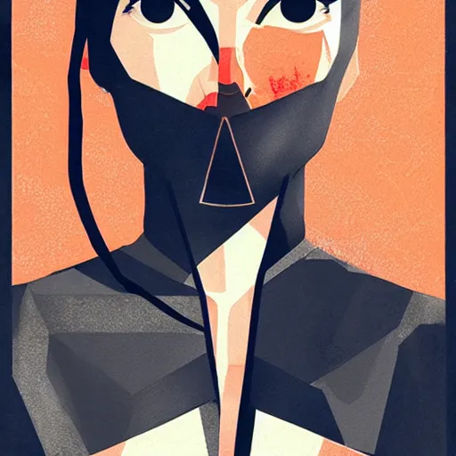 Image similar to Elle Fanning in Metal Gear Solid picture by Sachin Teng, asymmetrical, dark vibes, Realistic Painting , Organic painting, Matte Painting, geometric shapes, hard edges, graffiti, street art:2 by Sachin Teng:4