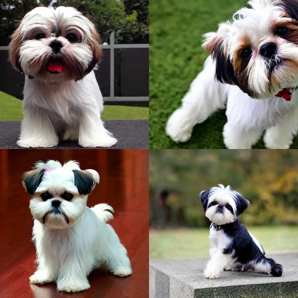 Prompt: shih tzu terrier as a guard dog, badass shih tzu terrier