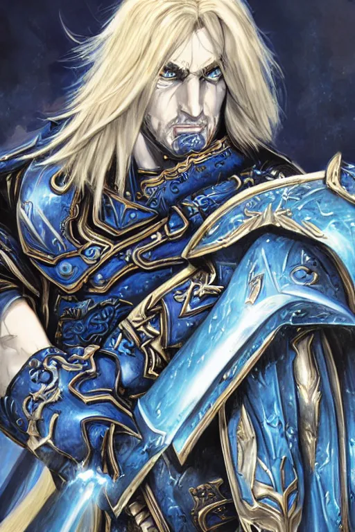 Image similar to Arthas in the style of Ayami Kojima,