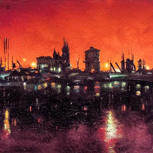Prompt: the city of Oporto Portugal depicted in the style of blade runner