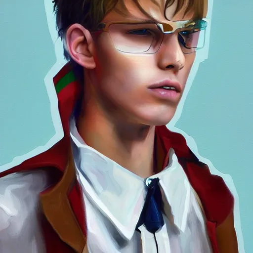 Prompt: cyberbully boy fashion, gucci catwalk, oil painting, digital art, ultradetailed, artstation