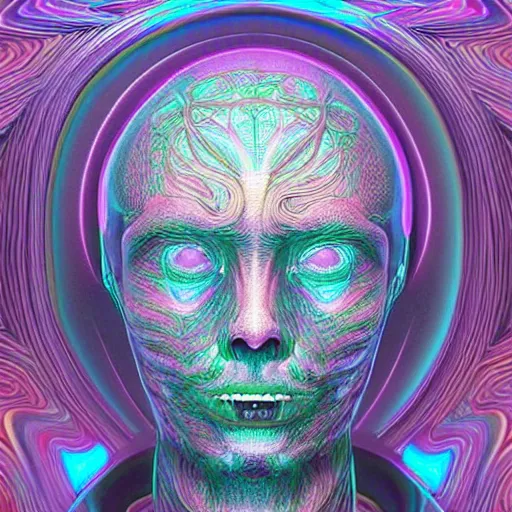 Prompt: a pair of human head with a heart shape in the middle of it, a computer rendering by Alex Grey, by Earnst Haeckel, featured on zbrush central, psychedelic art, lovecraftian, fractalism, zbrush
