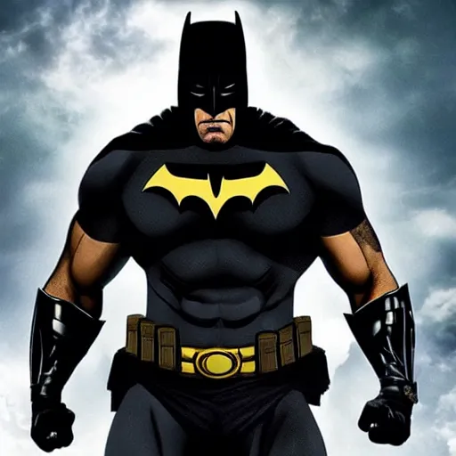 Prompt: Dwayne Johnson as batman , cinematic,