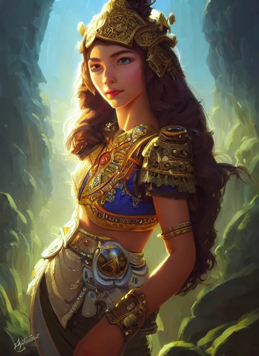 Image similar to portrait of russian mexican asian girl jodhpurs hyperborea lemuria, deep focus, d & d, fantasy, intricate, elegant, highly detailed, digital painting, artstation, concept art, matte, sharp focus, illustration, hearthstone, art by rhads by artgerm and greg rutkowski and alphonse mucha