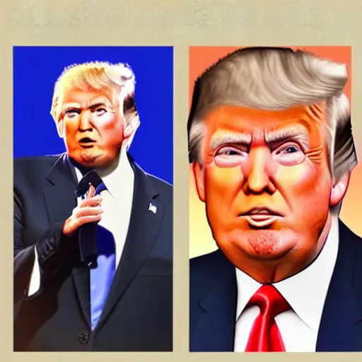 Image similar to donald trump in the art style of studio ghibili