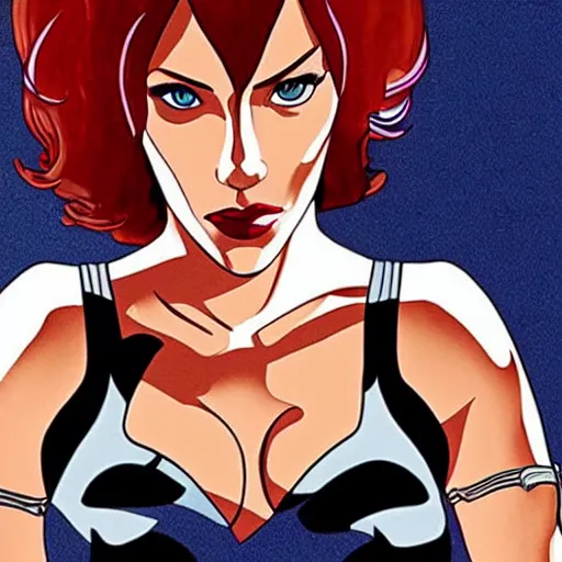 Prompt: scarlett johansson as aeon flux cartoon, photo real, smooth, sharp, intricate detail, dramatic lighting