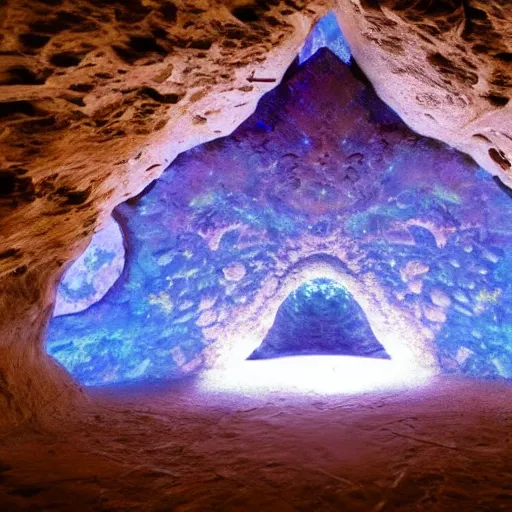 Image similar to spaceship inside a crystal cave