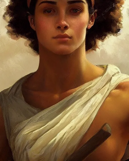 Image similar to an ancient greek athlete, beautiful face, oil on canvas, artstation, by j. c. leyendecker and edmund blair leighton and charlie bowater, beautiful face, octane, very aesthetic!!!!!!!!!!!!!!! stunning gorgeous big eyes