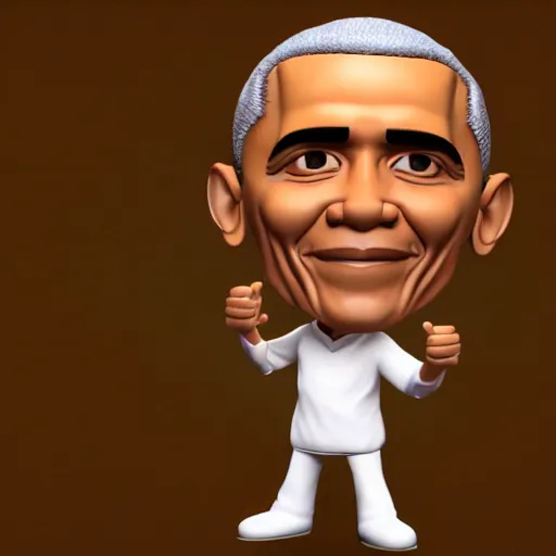 Image similar to 3d render of obama as a cute chibi figurine, blender, artstation