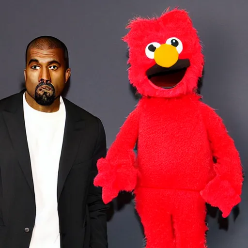 Image similar to kanye west as elmo