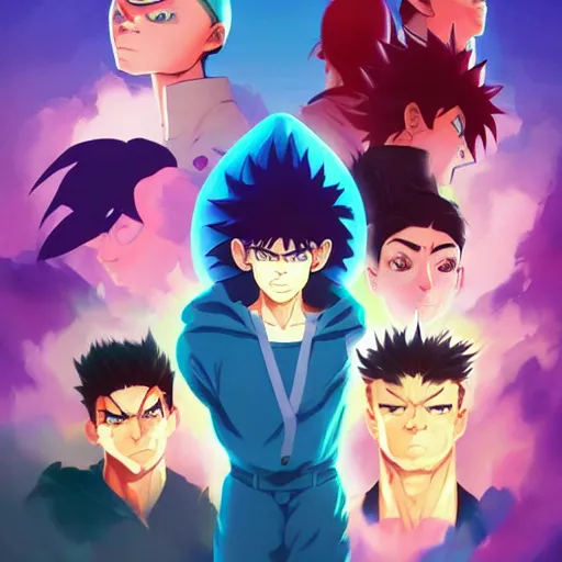 Image similar to face icon stylized minimalist yu yu hakusho, loftis, cory behance hd by jesper ejsing, by rhads, makoto shinkai and lois van baarle, ilya kuvshinov, rossdraws global illumination