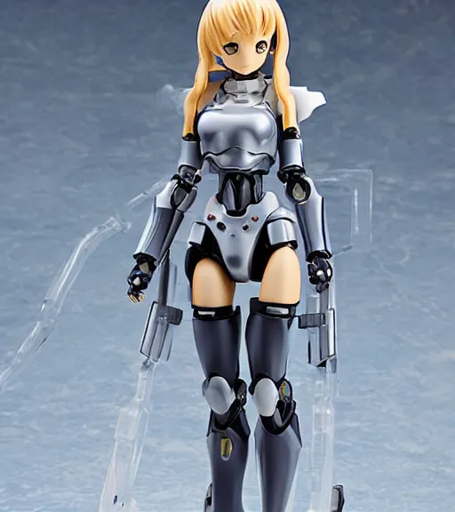 Image similar to Girl in mecha cyber Armor, portrait of the action figure of a girl, with bare legs，in the style of Kotobukiya ，anime figure