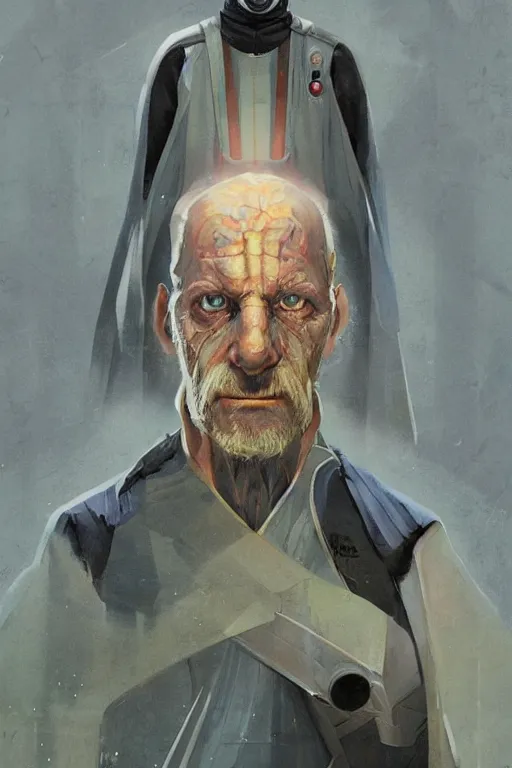 Prompt: symmetry!! a full body sci-fi portrait, oil painting, illustration of an old Jedi, colourful, by Justin Sweet and Greg Rutkowski and Alphones Much