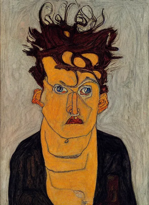 Image similar to Portrait of a sad Donald Trump by Egon Schiele